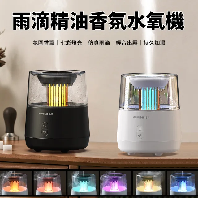 【ANTIAN】USB七彩雨滴精油香氛水氧機 桌面氛圍燈加濕器 自動噴香擴香機 空氣清淨機
