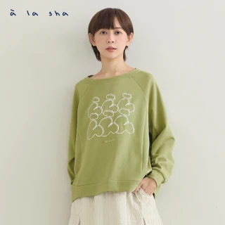 【a la sha】泡泡A印花長袖棉T
