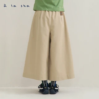 【a la sha】點點標平織寬褲
