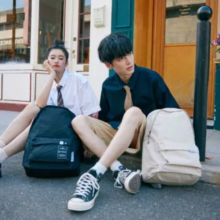 【DOUGHNUT】15.6吋後背包 大學包 電腦包 書包 雙肩包 防潑水 減壓背帶 Plus One RE - 黑(大容量 速)