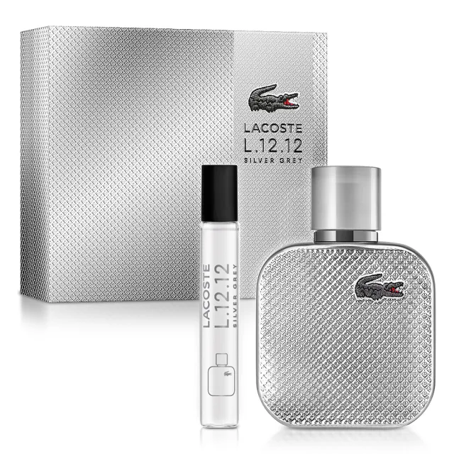 【LACOSTE】經典流光銀灰男性淡香精禮盒-淡香精50ml+7.5ml(專櫃公司貨)