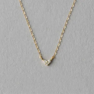 【ete】K18YG 層疊鑽石小愛心項鍊