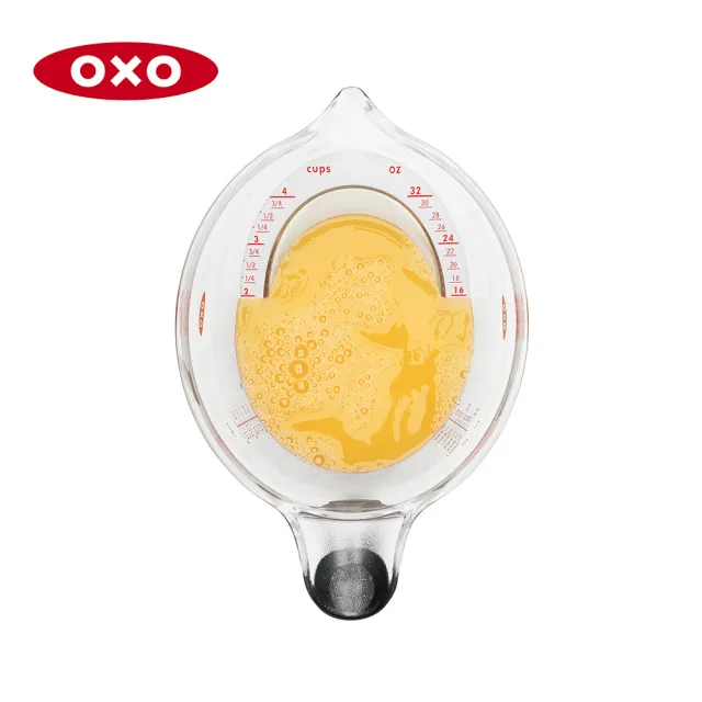 【美國OXO】輕鬆看量杯 1L(杯數/ml雙刻度 好握設計 Tritan材質 耐熱100度)