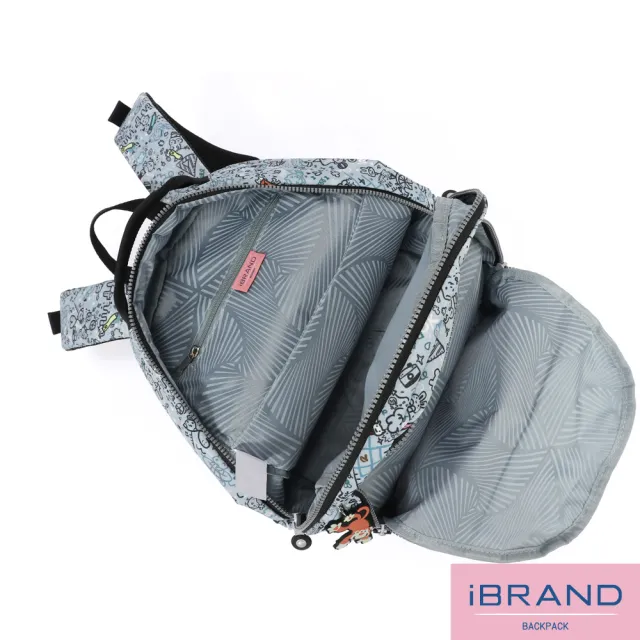 【iBrand】雙11 經典百搭輕盈多口袋後背包(彩繪塗鴉)