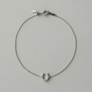 【ete】PT900/850 馬蹄形鑽石手鍊(鉑金色)