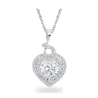 【Vividventure 亞帝芬奇】同樂購物節 限定優惠 禮物 鉑金+18K鍊 GIA 1克拉 HSI2 天然鑽石 真鑽 項鍊 吾愛