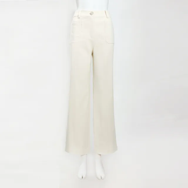 【ILEY 伊蕾】經典厚磅直筒丹寧長褲(白；M-XL；1254028658)