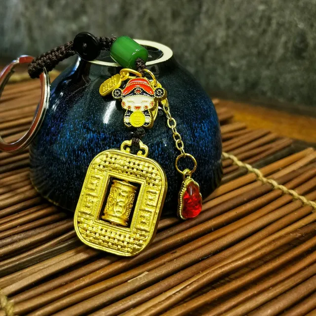【財神小舖】金運財神 轉金輪鑰匙圈(已開光 催財運 招財 開運 轉運)