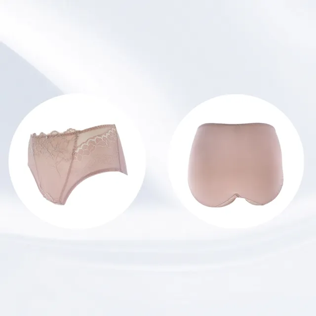 【Swear 思薇爾】撩波永生花系列M-3XL蕾絲中腰三角女內褲(知性膚)