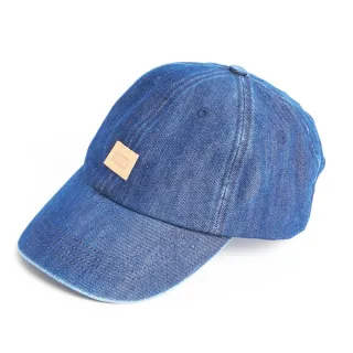 【EDWIN】男裝 LOGO皮牌牛仔棒球帽(中古色)