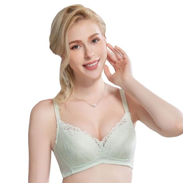 【Swear 思薇爾】舒棉Bra系列B-E罩無鋼圈蕾絲包覆女內衣(輕綠色)