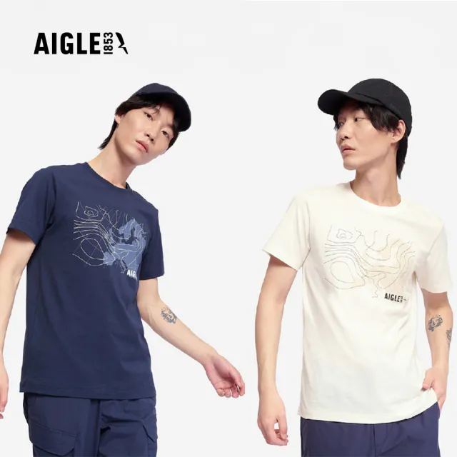 【AIGLE】男 快乾抗菌短袖T恤｜AG-5P119(男 上衣 男 T恤 抗菌抑臭 吸濕快乾 有機棉)