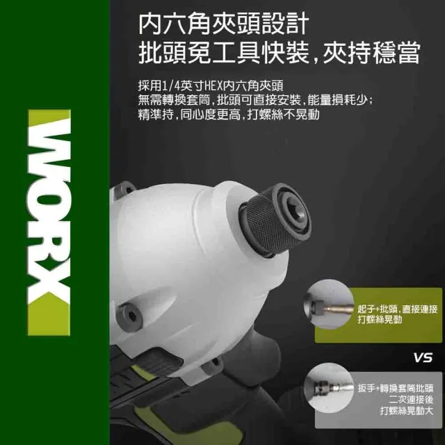 【WORX 威克士】20V 230Nm 鋰電衝擊起子機 WU290D(起子機 衝擊鑽 無刷鋰電衝擊起子機 三檔調節 鋰電LED燈)