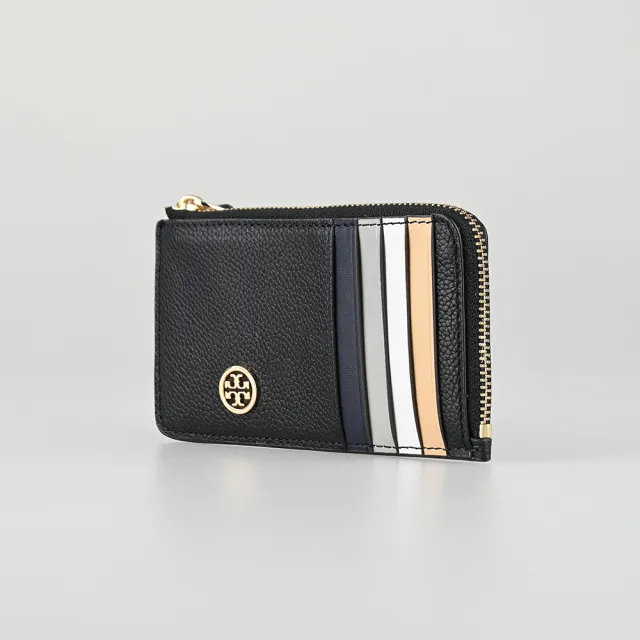 【TORY BURCH】TORY BURCH 拉鏈5卡零錢包(黑)