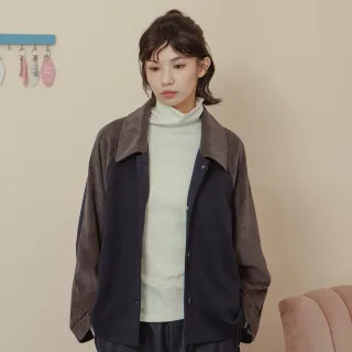 【gozo】顯瘦異材質配色拼接襯衫外套(兩色)