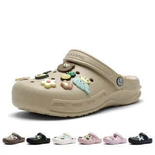 【Paperplanes】韓國空運。冬季戀歌二穿內鋪毛男女款穆勒鞋布希鞋(7-1540/米色/現+預)