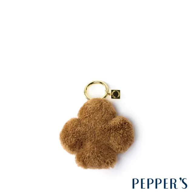 【PEPPER’S】交換禮物 FLUFFY 梅花羊羔毛掛飾 - 焦糖棕/格雷灰(掛飾 包包吊飾 配件)