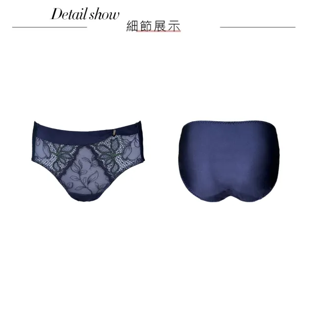 【Swear 思薇爾】星燦女爵系列M-XXL蕾絲中腰三角女內褲(普魯士藍)