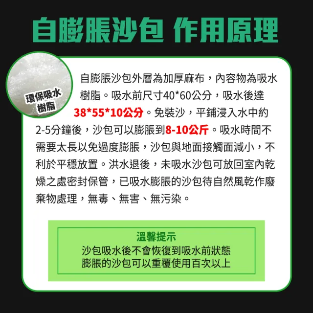 防洪沙包 2入 防水膨脹袋 緊急沙包 吸水沙袋 淹水袋 208-ESB4060(沙包袋 麻袋 防颱沙袋)
