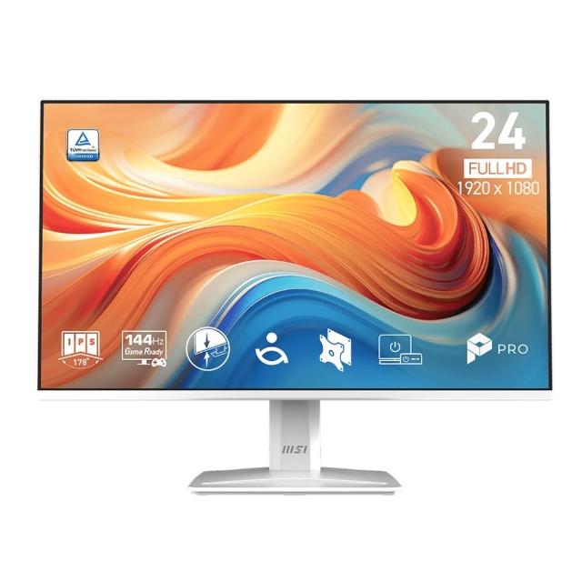 【MSI 微星】PRO MP243W E14 24型 IPS 144Hz 平面美型商用螢幕(EyesErgo技術/HDMI/內建喇叭)