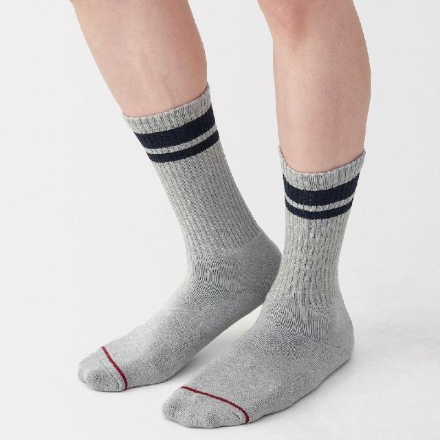 【MUJI 無印良品】男棉保暖厚織直角襪 25-27cm(柔白紋樣/灰紋樣/黑紋樣/象牙白紋樣/暗紅紋樣/暗藍紋樣)