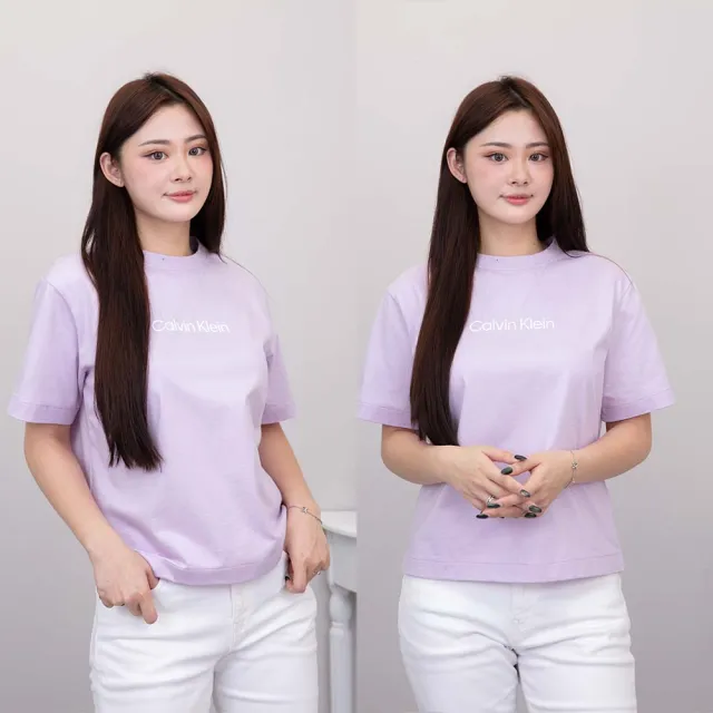 【CALVIN KLEIN】三色 Calvin Klein 寬鬆 短T 簡約 女T  硬挺材質 有型 純棉 CK 短袖 T恤(1616 CV3)