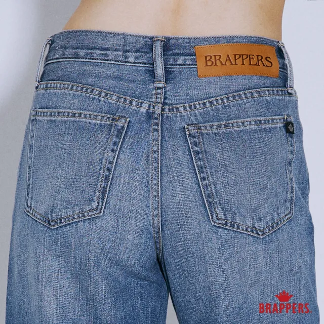 【BRAPPERS】女款 Boy friend系列-中腰全棉直筒褲(深藍)