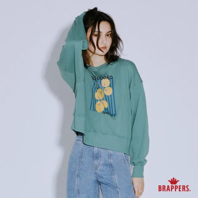 【BRAPPERS】女款 POMODORO印花圓領上衣(草綠)