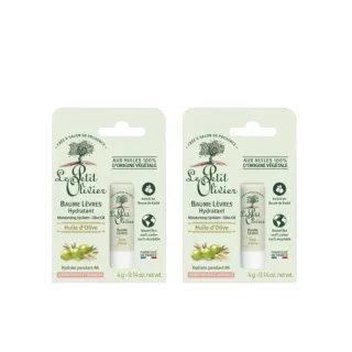 【Le Petit Olivier 小橄欖樹】法國經典橄欖柔嫩護脣膏4gx2入(天然保養)