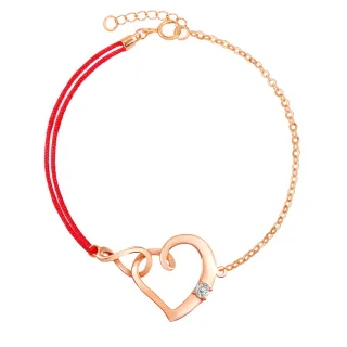【Just Diamond】鎮金店 18K玫瑰金 Rosy wishes-愛心 鑽石手鍊