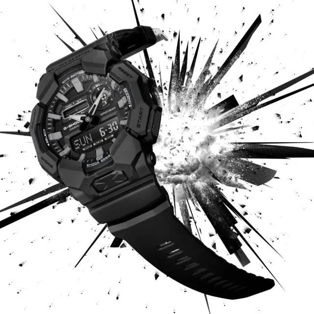 【CASIO 卡西歐】G-SHOCK 簡約休閒 大錶殼雙顯手錶 電子錶--51.9mm(GA-010-1A1)