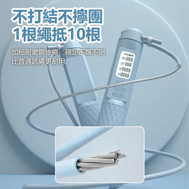 【keep power】電子跳繩+跳繩長墊 健身套組 智能計數跳繩(跳繩 計數跳繩 無繩跳繩 跳繩墊 跳繩長墊)