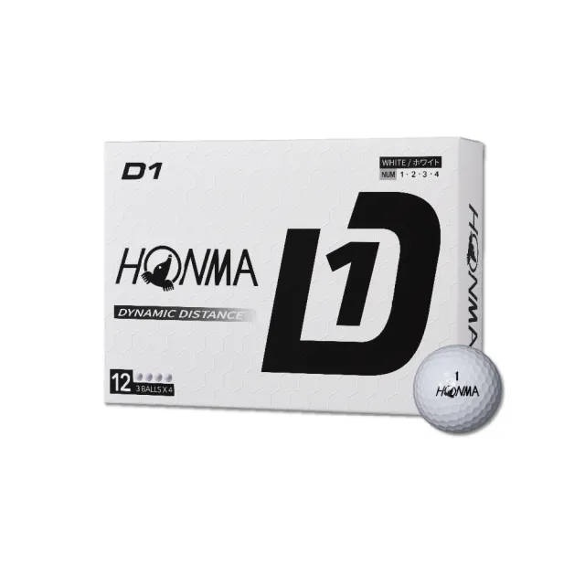 【HONMA 本間高爾夫】GOLF BALL NEW D1 兩層球 高爾夫球 BT2401合規高反發內核心 彩色 白色任選(5盒)