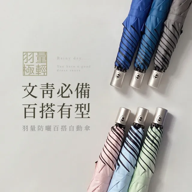 【雨之情】羽量防曬百搭自動傘(雨傘 防曬UPF50+ 輕量折傘 自動折傘)