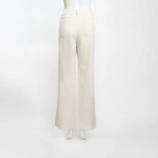 【ILEY 伊蕾】經典厚磅直筒丹寧長褲(白；M-XL；1254028658)
