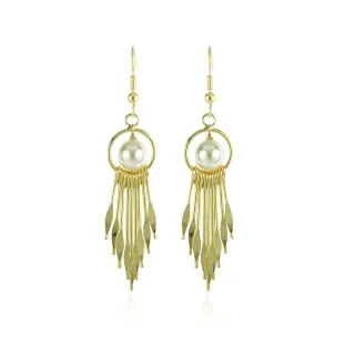 【大東山珠寶】優雅女神璀璨奢金 南洋貝寶珠 垂耳耳環(南洋硨渠貝珠)