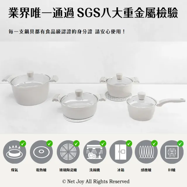 【AMONKA】新德拉雙陶瓷不沾淺湯鍋(24cm含蓋 IH)