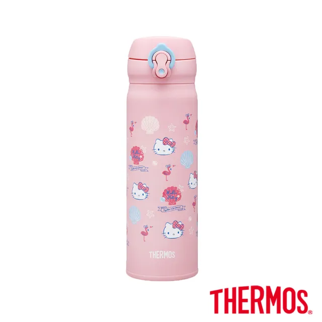 【THERMOS 膳魔師】HelloKitty不鏽鋼超輕量彈蓋真空保溫瓶500ml(JNL-504KT-SSFM 網路限定)