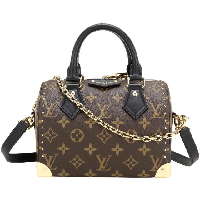 LV LOUIS VUITTON路易威登 M13146 Speedy Trunk 20 雙背帶經典帆布硬箱波士頓包