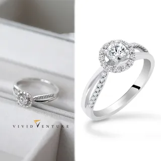 【Vividventure 亞帝芬奇】鉑金 GIA 30分 DVS2 3VG 八心八箭 無螢光 天然鑽石 真鑽 戒指 流轉月光