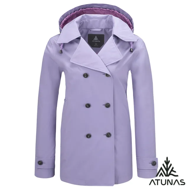 【ATUNAS 歐都納】女GORE-TEX 2L防風防水透氣單件式風衣外套(A1GT2516W薰衣草紫/日常休閒/旅遊/大衣)