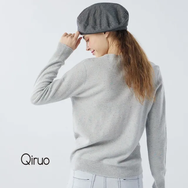 【Qiruo 奇若名品】秋冬專櫃毛衣圓領長袖上衣6168A-20灰色百搭 