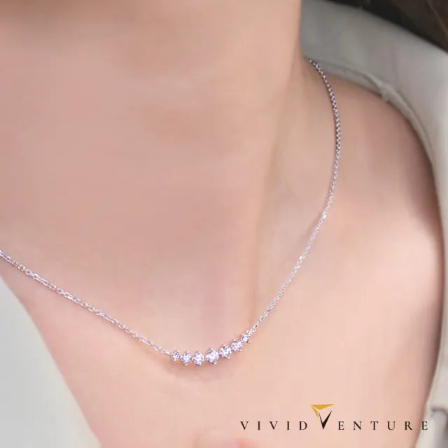 【Vividventure 亞帝芬奇】30分 天然鑽石 真鑽 項鍊 多色選 甜蜜微笑(14K金台+14K金鍊)