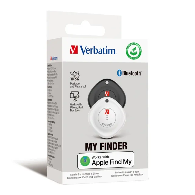 【Verbatim 威寶】MyFinder Tracker 藍牙追蹤器 2入裝 黑白組(MyFinder 藍牙防丟器 追蹤器 Tracker)