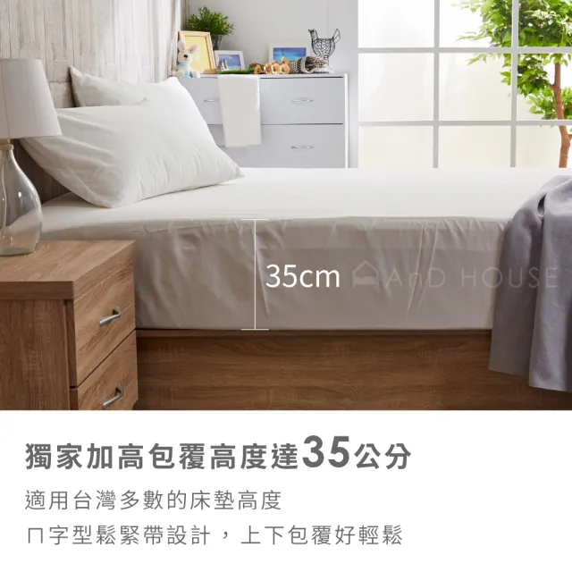 【AnD HOUSE 安庭家居】四效合一防水保潔墊-雙人床包組(吸濕排汗/防水防螨/高透氣)