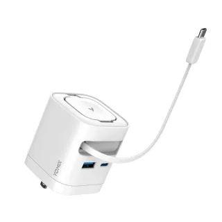 【YOMIX 優迷】65W氮化鎵四合一手錶自帶線快充充電器(Type-C/USB/Apple Watch/筆電快充/豆腐頭/充電頭)