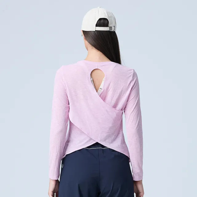 【YUANDONGLI 元動力】美背交叉透肌竹節紗涼感罩衫(兩色;S-L;4253511601)
