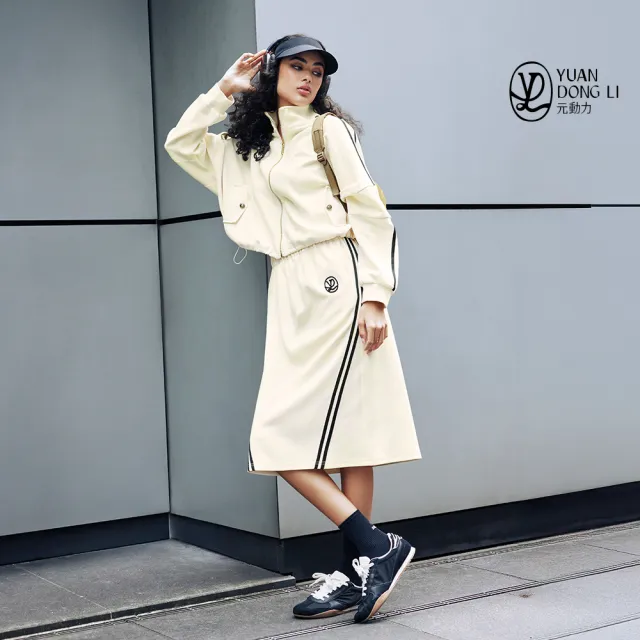 【YUANDONGLI 元動力】寬鬆立領抽繩短版運動外套(白;S-L;4253171602)