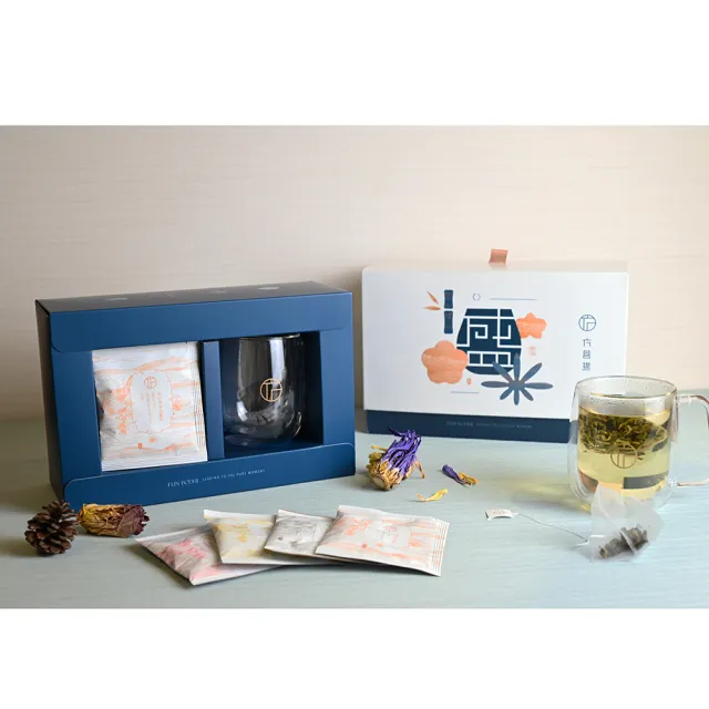 【方菩提】嚴選高山黃金烏龍茶包+雙層玻璃杯禮盒(父親節禮盒 茶葉禮盒 玻璃杯 年節禮盒)