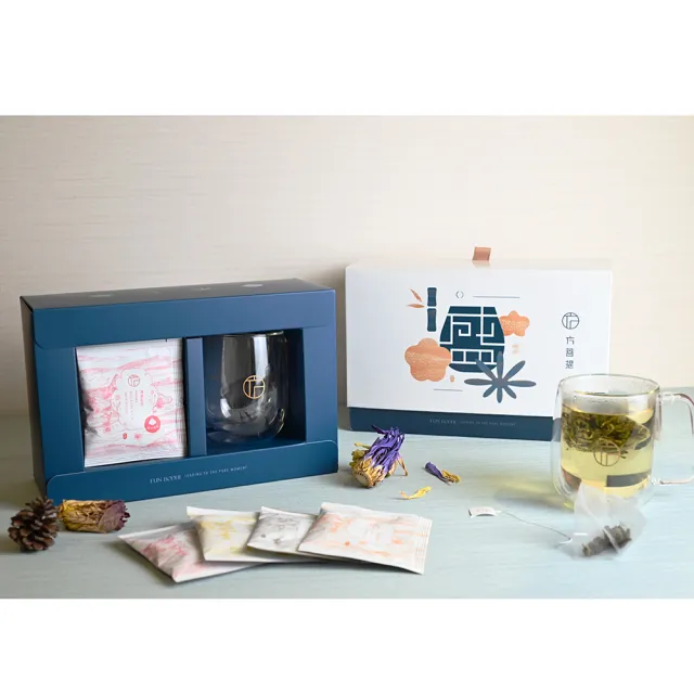 【方菩提】嚴選瑰蜜紅茶茶包+雙層透明杯禮盒(茶葉禮盒 聖誕禮物)